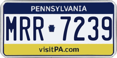 PA license plate MRR7239