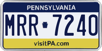 PA license plate MRR7240