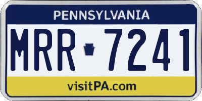 PA license plate MRR7241