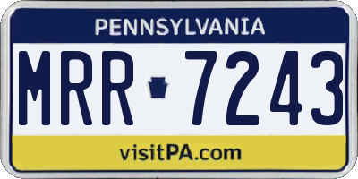 PA license plate MRR7243