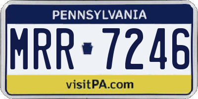 PA license plate MRR7246