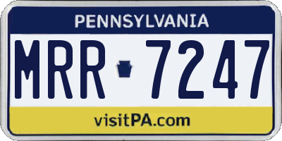 PA license plate MRR7247