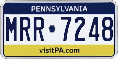 PA license plate MRR7248