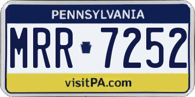 PA license plate MRR7252