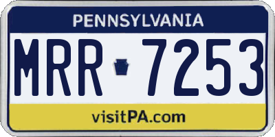 PA license plate MRR7253