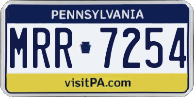 PA license plate MRR7254