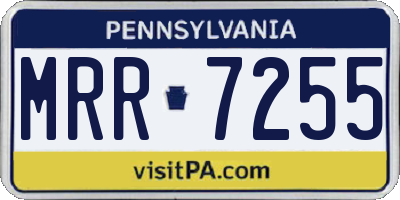PA license plate MRR7255