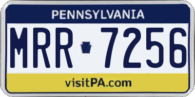 PA license plate MRR7256