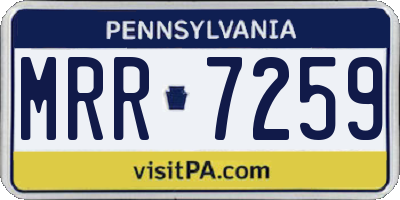 PA license plate MRR7259