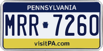 PA license plate MRR7260