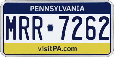 PA license plate MRR7262
