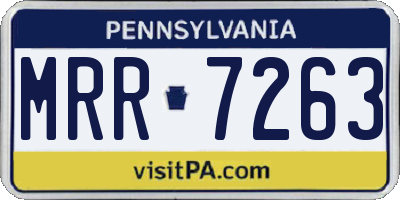 PA license plate MRR7263