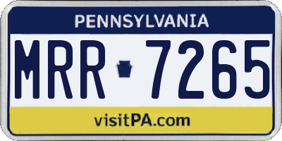 PA license plate MRR7265