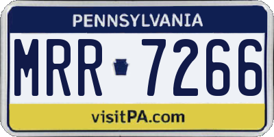 PA license plate MRR7266