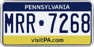PA license plate MRR7268
