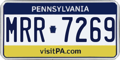PA license plate MRR7269