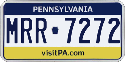 PA license plate MRR7272