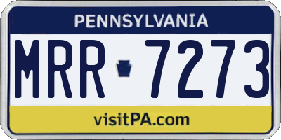 PA license plate MRR7273