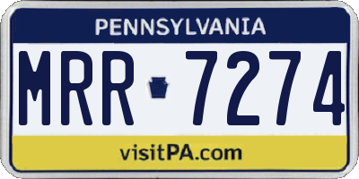 PA license plate MRR7274