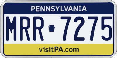 PA license plate MRR7275