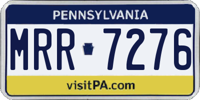 PA license plate MRR7276