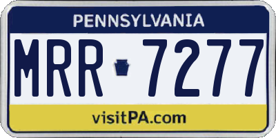 PA license plate MRR7277