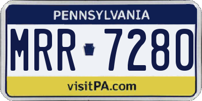 PA license plate MRR7280