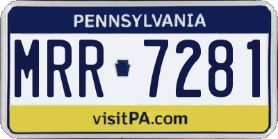 PA license plate MRR7281