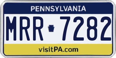PA license plate MRR7282
