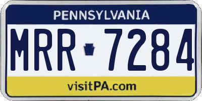 PA license plate MRR7284