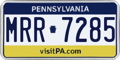 PA license plate MRR7285