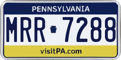 PA license plate MRR7288
