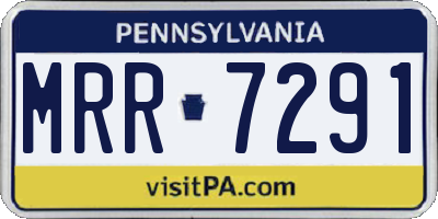 PA license plate MRR7291