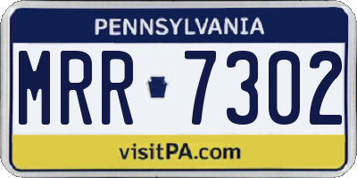 PA license plate MRR7302
