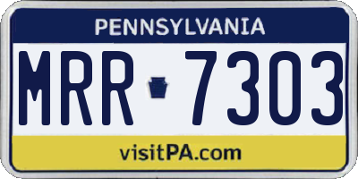 PA license plate MRR7303