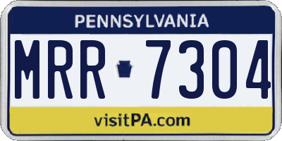 PA license plate MRR7304
