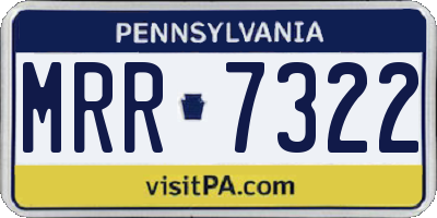 PA license plate MRR7322