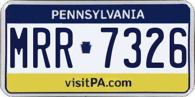 PA license plate MRR7326