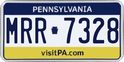 PA license plate MRR7328