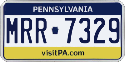 PA license plate MRR7329