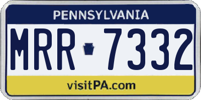 PA license plate MRR7332
