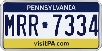 PA license plate MRR7334