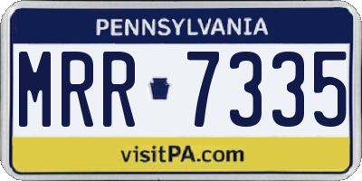 PA license plate MRR7335