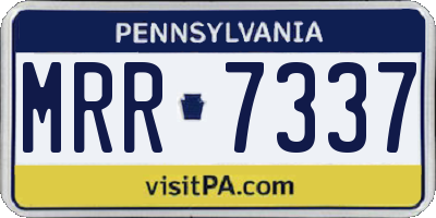 PA license plate MRR7337