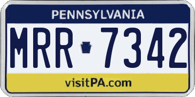 PA license plate MRR7342