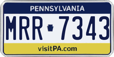PA license plate MRR7343