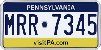 PA license plate MRR7345
