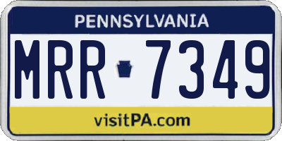 PA license plate MRR7349