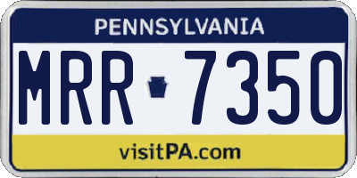 PA license plate MRR7350