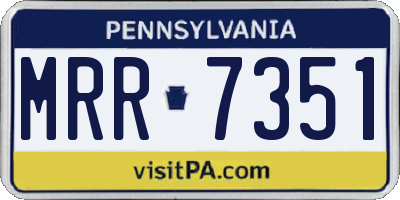 PA license plate MRR7351
